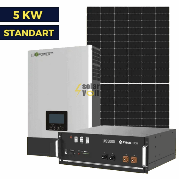 Гібридна сонячна станція на 5 кВт Standart Luxpower 5 kw | LP Longi 450W 3005 фото