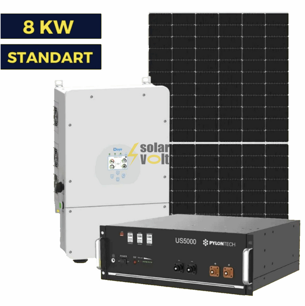 Гібридна сонячна станція на 8 кВт. Standart | Deye 8 kw | LP Longi 450W 9003 фото