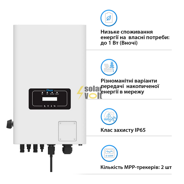 Мережевий трьохфазний інвертор Deye SUN-35K-G04 (35 kW, 3 фази, 2 MPPT) SUN-35K-G04 фото