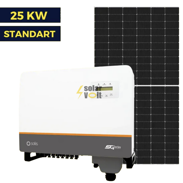 Мережа сонячної станції на 25 кВт Standart | Solis 25 kw | LP Longi 425W 5002 фото