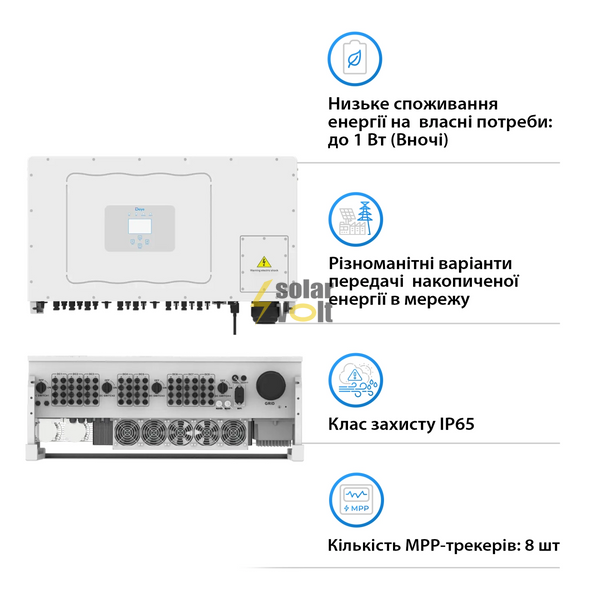 Мережевий інвертор DEYE SUN-120K-G01P3-EU 120KW Трифазний 380V/50hz SUN-120K-G01P3-EU фото