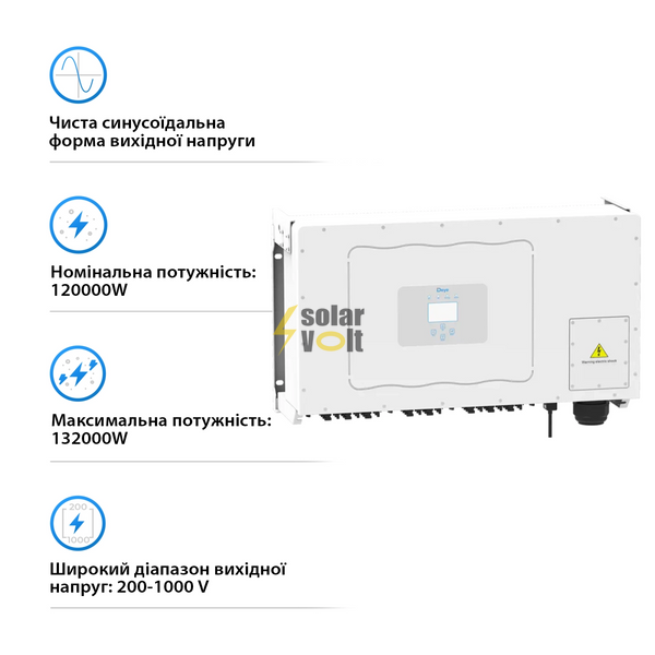 Мережевий інвертор DEYE SUN-120K-G01P3-EU 120KW Трифазний 380V/50hz SUN-120K-G01P3-EU фото