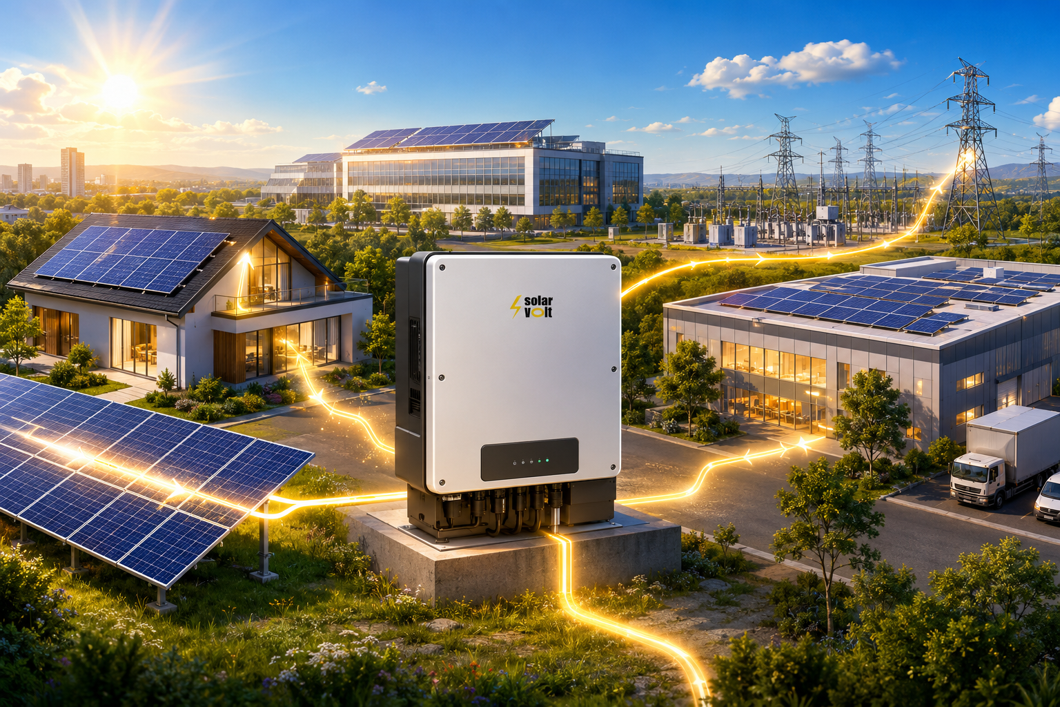 Сетевой инвертор для солнечной электростанции Solar Volt